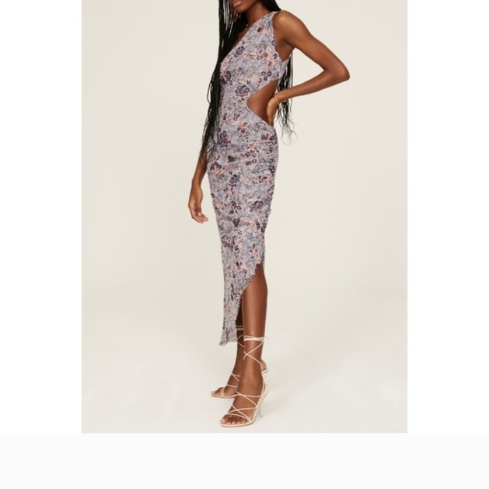 MISA Floral One-Shoulder Dress Retail $350 - Picture 5 of 9